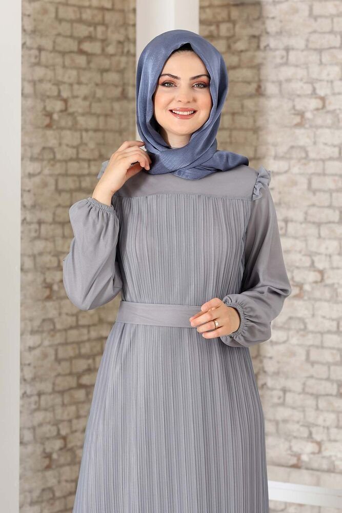 Modavitrini Abendkleid Damen Kleid elegant mit Passe und Faltendetail - Mod günstig online kaufen