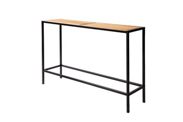 byLIVING Konsolentisch MIRIAM (modernes Design aus schwarzem Metall mit natürlicher Eiche), B 120, H 74, T 30 cm