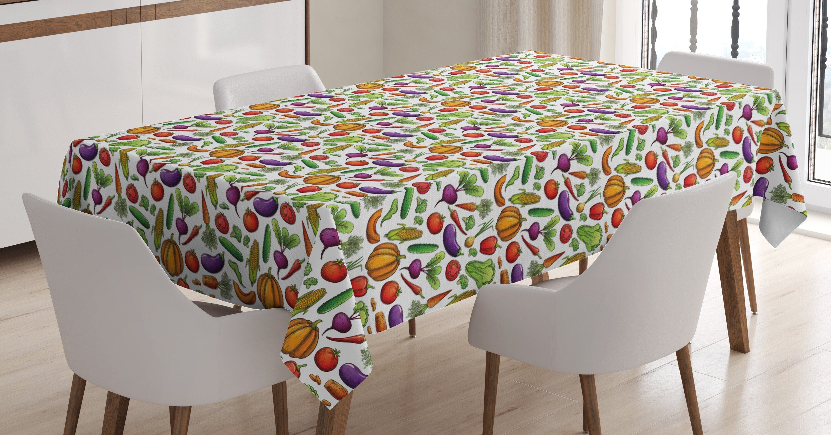 Abakuhaus Tischdecke Farbfest Waschbar Für den Außen Bereich geeignet Klare Farben, Gemüse Autumn Harvest Theme