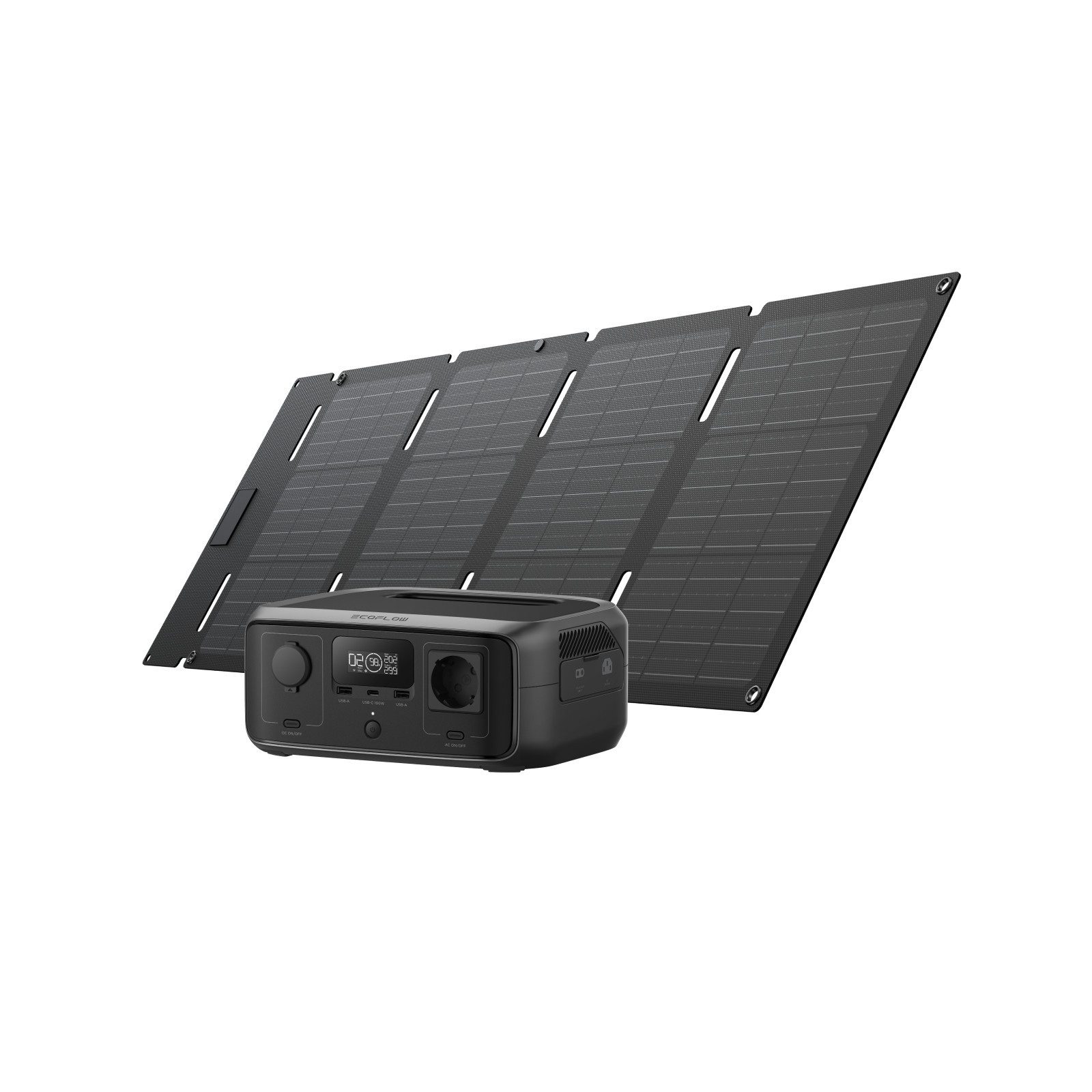 ECOFLOW RIVER 3 Tragbare Powerstation mit 45 W Solarpanel, <20 ms USV Powerstation