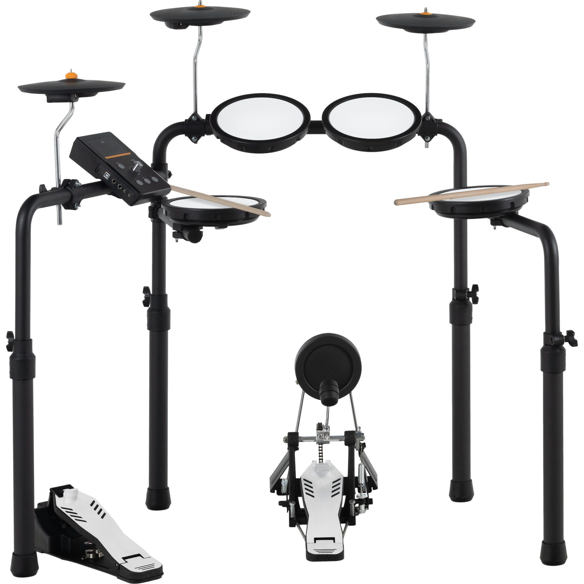 XDrum E-Drum DD-250P E-Drum Kit Set - Sehr platzsparendes E-Drum Set mit Zubehör,Komplett-Set, 10-St., Integrierter Bluetooth-Empfänger, 12 Presetkits mit 74 Sounds & 10 Playalong Songs