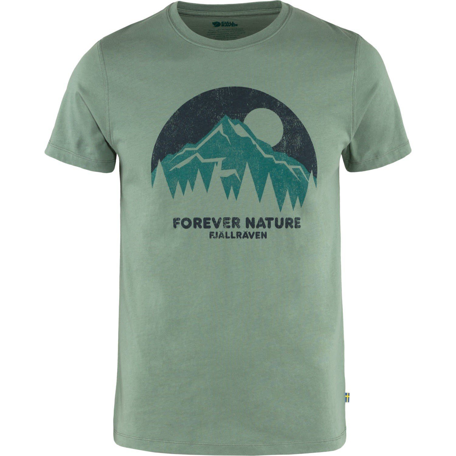 Fjällräven T-Shirt Fjällräven M Nature T-shirt Herren Kurzarm-Shirt Blue/Green Green