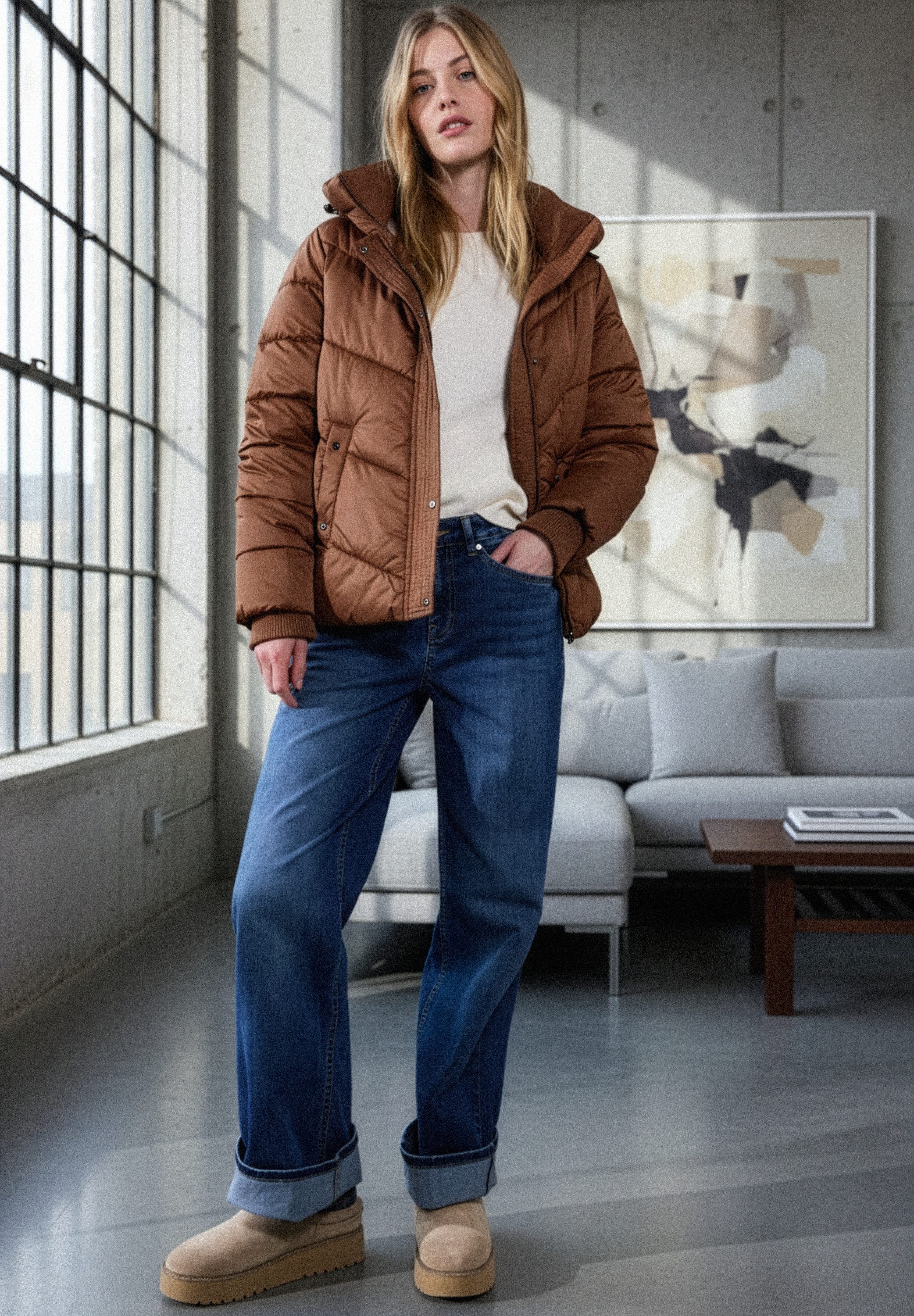 STREET ONE STUDIO Steppjacke mit Kapuze