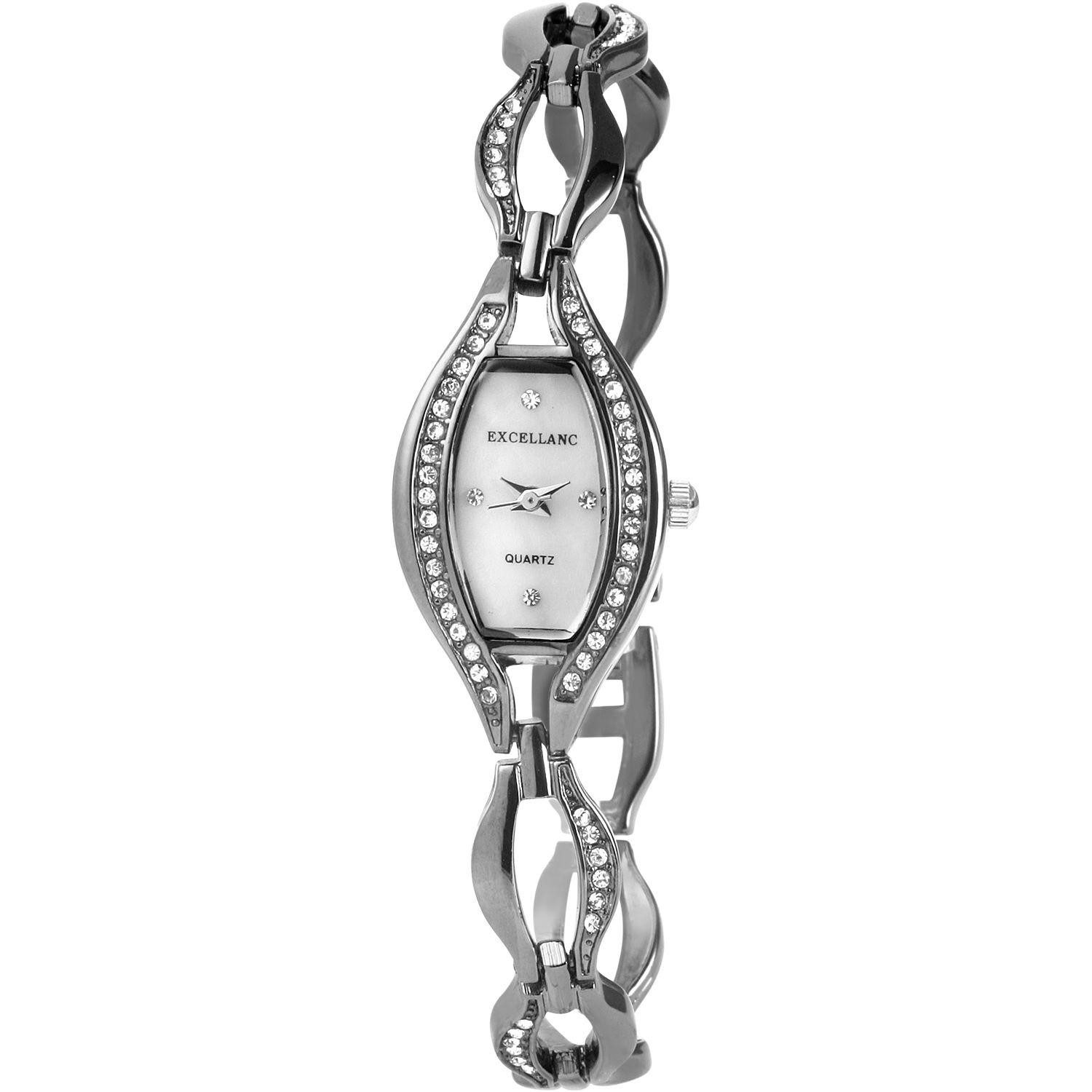 EXCELLANC Quarzuhr Crystal-Besatz