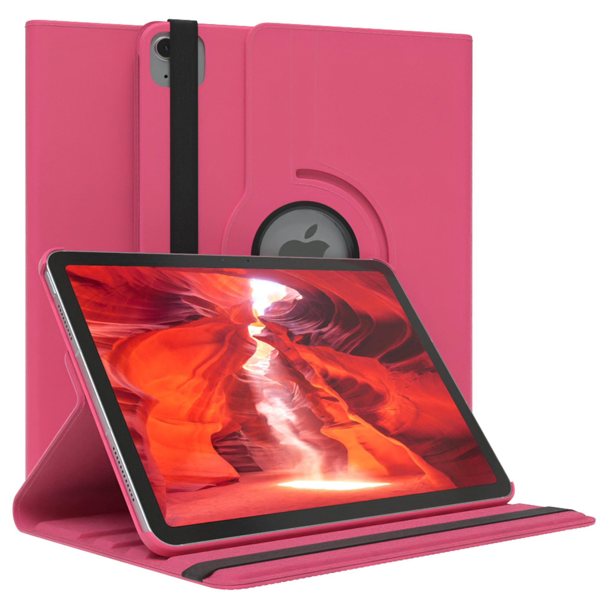 EAZY CASE Tablet-Hülle Rotation Case für Apple iPad Air 11 (2025) 11 Zoll, Klapphülle zum Aufstellen Rundum Hülle Book Tablet Slim Klappcase Pink
