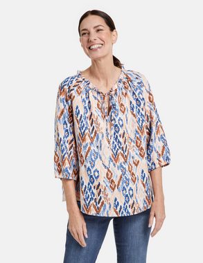 GERRY WEBER Klassische Bluse Leinenbluse mit Rüschenkragen