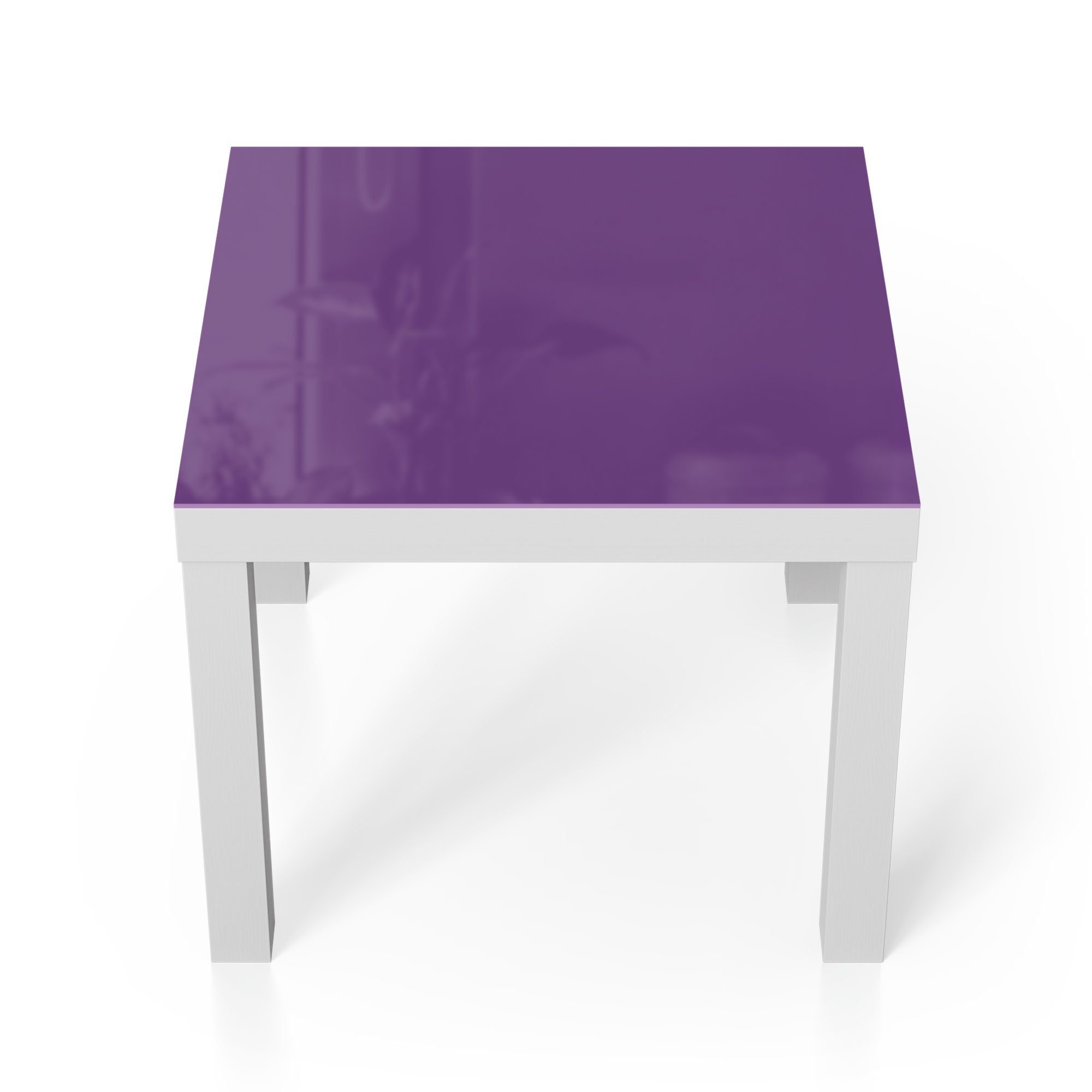 DEQORI Couchtisch 'Unifarben - Violett', Glas Beistelltisch Glastisch modern Weiß