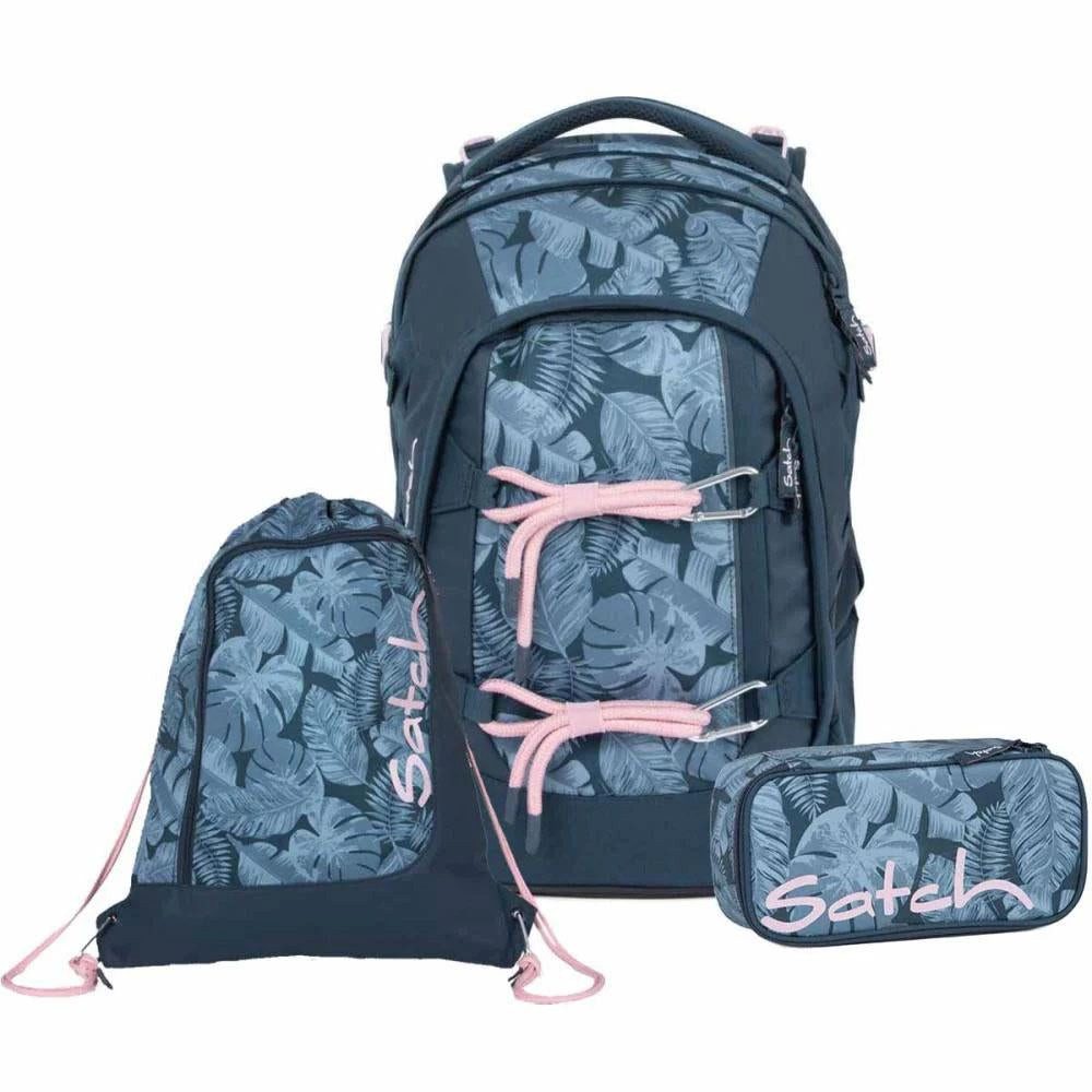 Satch Schulrucksack Pack Betty Blue (3tlg., inkl. Schlamperbox und Sportbeutel)
