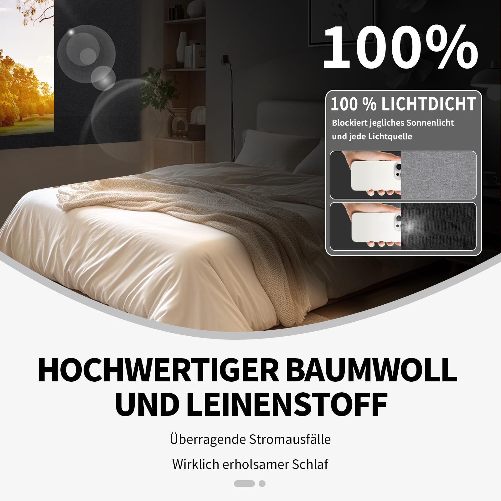 Verdunklungsrollo Fenster Verdunkelung Dachfenster Leinenoptik Material-Upgrade, Agger, für Faltenfreie Verdunklungsrollo ohne Bohren Verdunklungsstoff – Bild 4 von 5