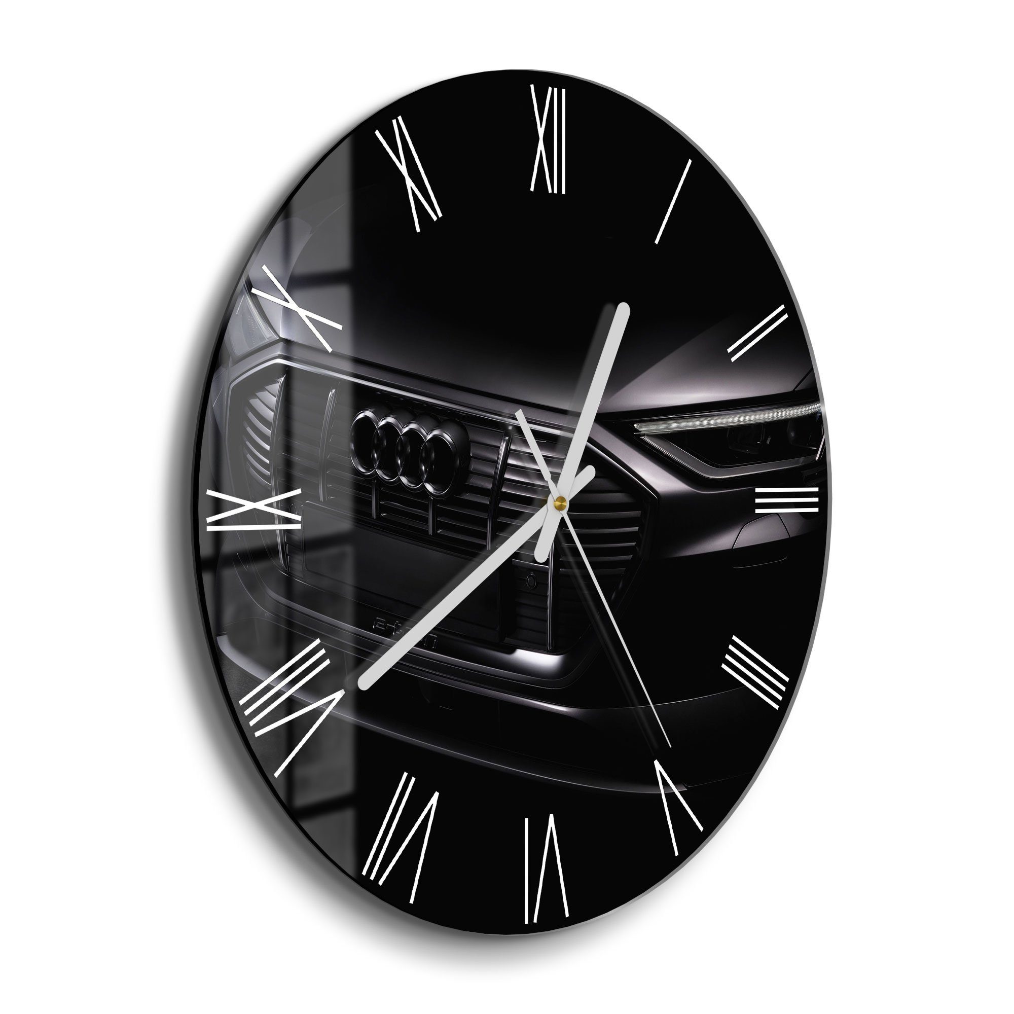 DEQORI Wanduhr 'Audi Frontalaufnahme' (Glas Glasuhr modern Wand Uhr Design günstig online kaufen