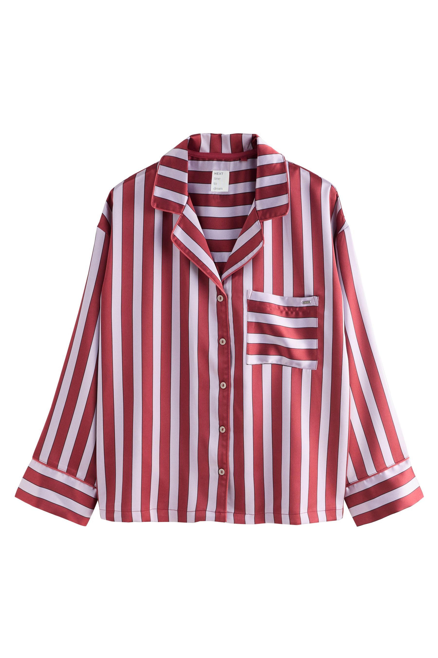 Next Pyjama Gestreifter Pyjama mit durchgehender Knopfleiste (2 tlg)
