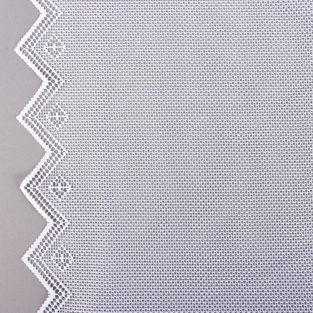SCHÖNER LEBEN. Meterware Wirk-Stores Gardinenstoff Seitenschal Spitzenabschluss weiß 140cm, halbtransparent, Kunstfaser