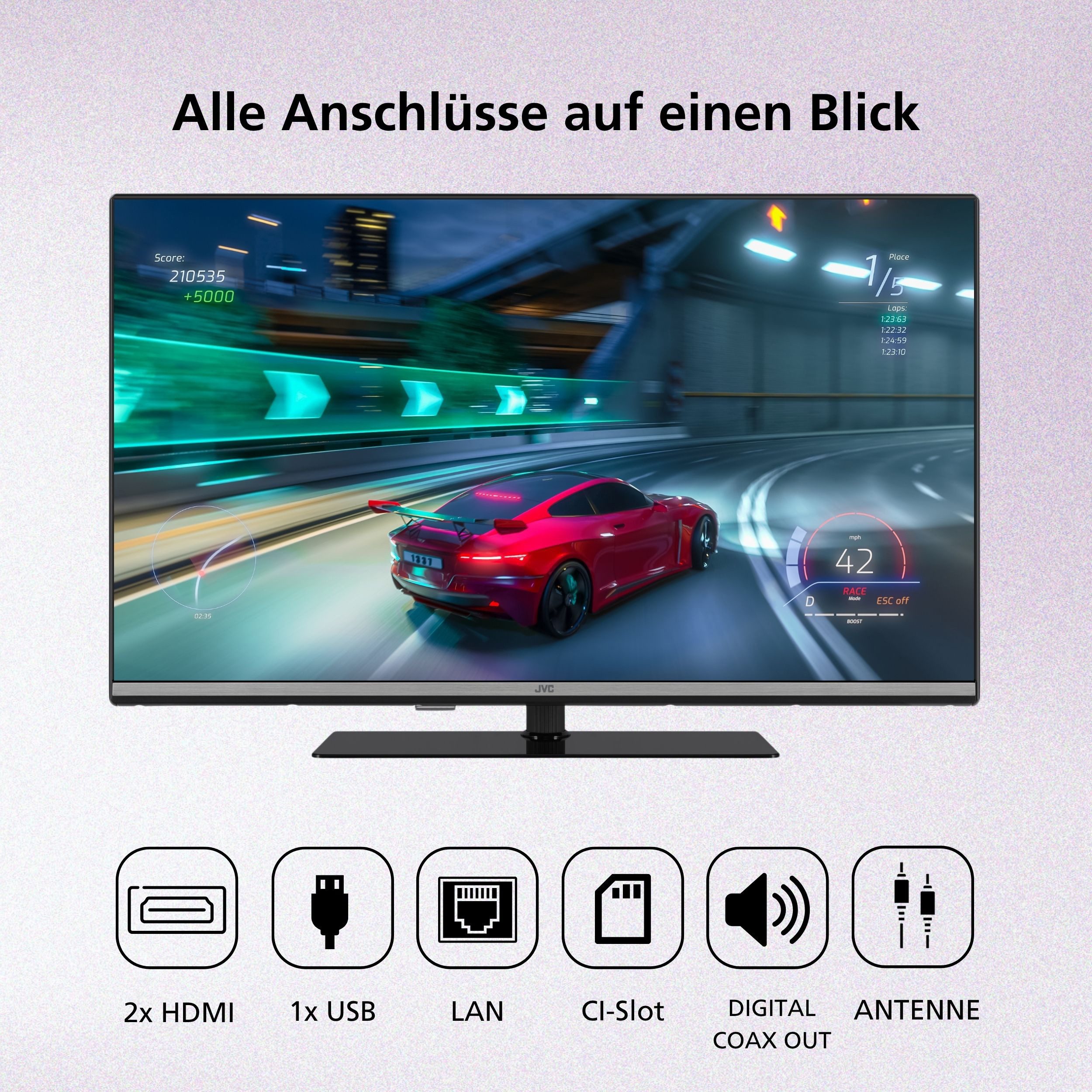 JVC LT-40VQF5655 QLED-Fernseher (100 cm/40 Zoll, Full HD, Smart TV powered by TiVo, Smart TV powered by TiVo, HDR, Triple-Tuner)