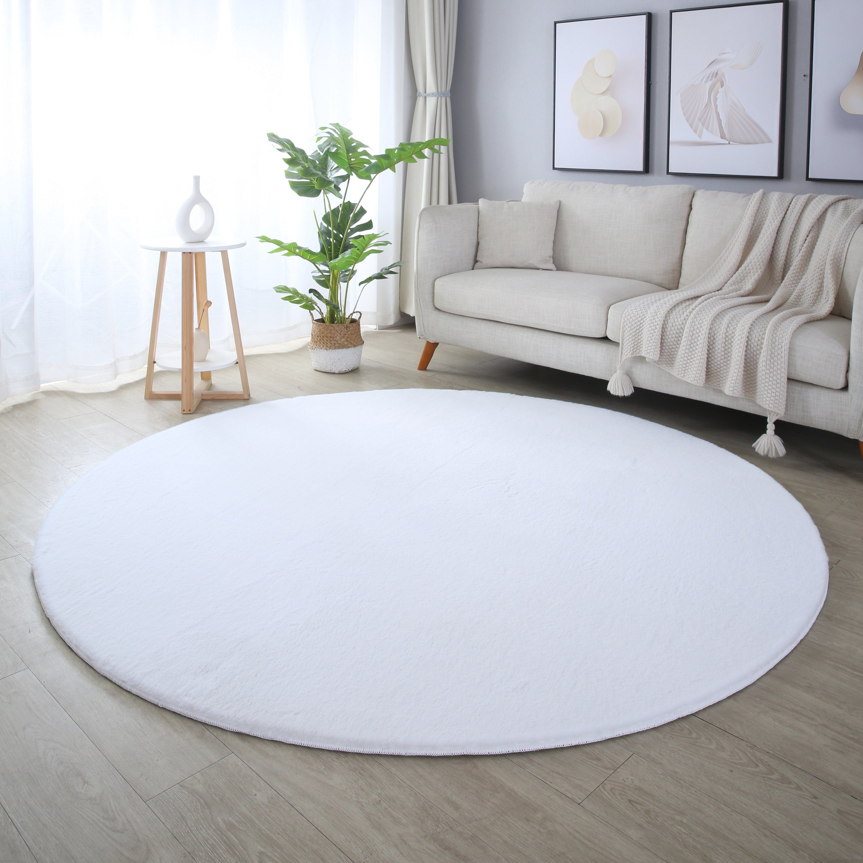 SIMPEX24 Teppich Unicolor - Einfarbig, Rund, günstig online kaufen