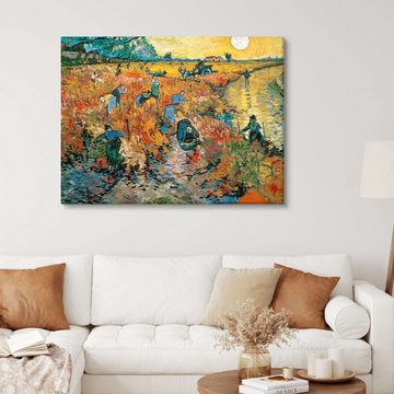 Posterlounge Leinwandbild Vincent van Gogh, Der rote Weinberg, Wohnzimmer Mediterran Malerei