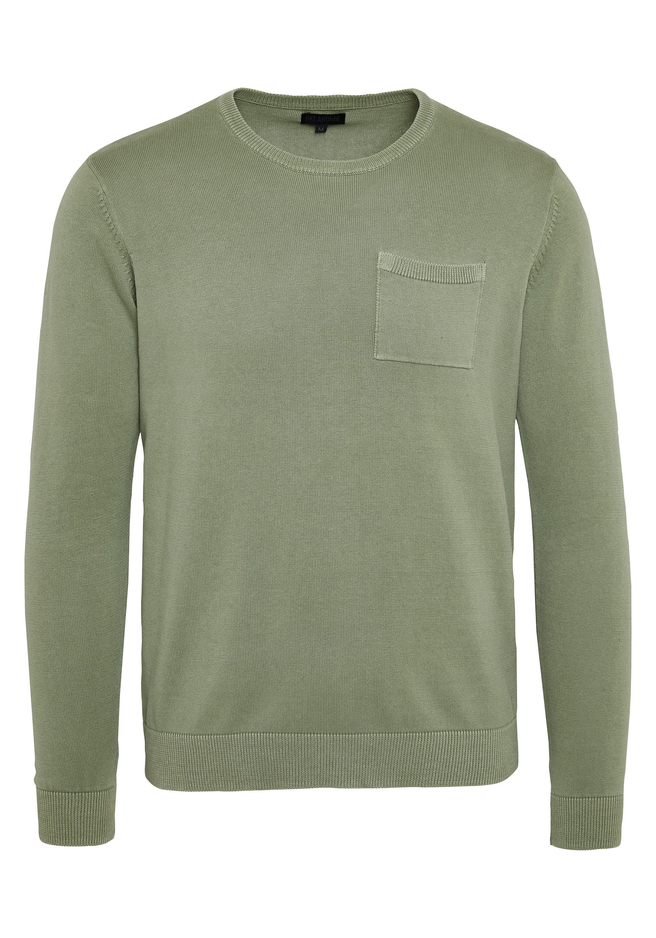 Oklahoma Jeans Strickpullover mit aufgesetzter Brusttasche