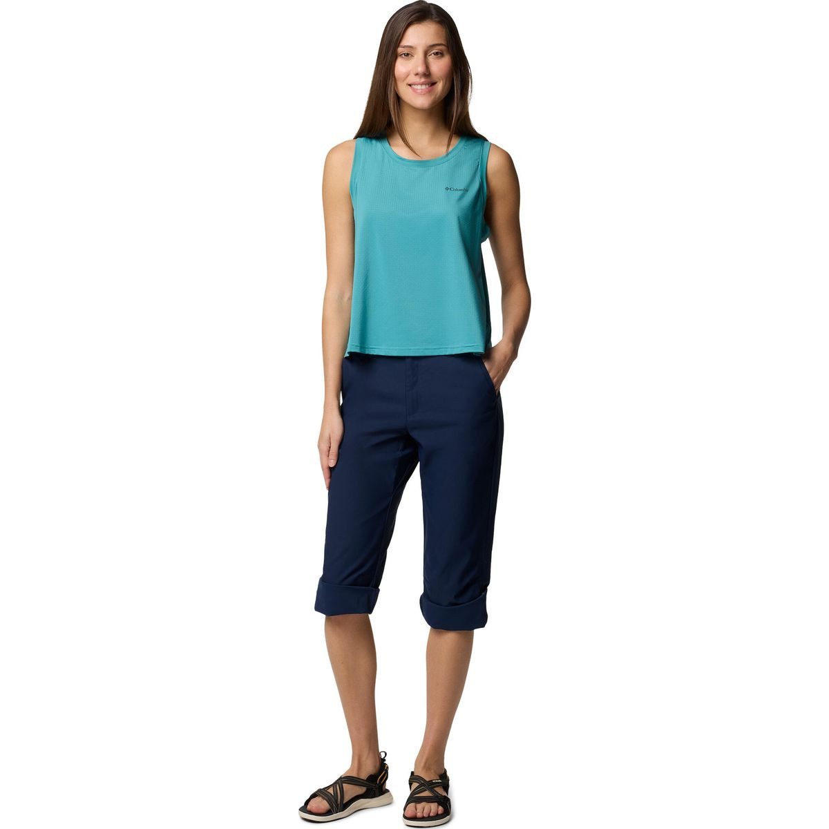 Columbia Funktionsshorts Leslie Falls Capri II Vielseitige Capri-Hose mit UV-Schutz, wasserabweisend, wandelbar zur