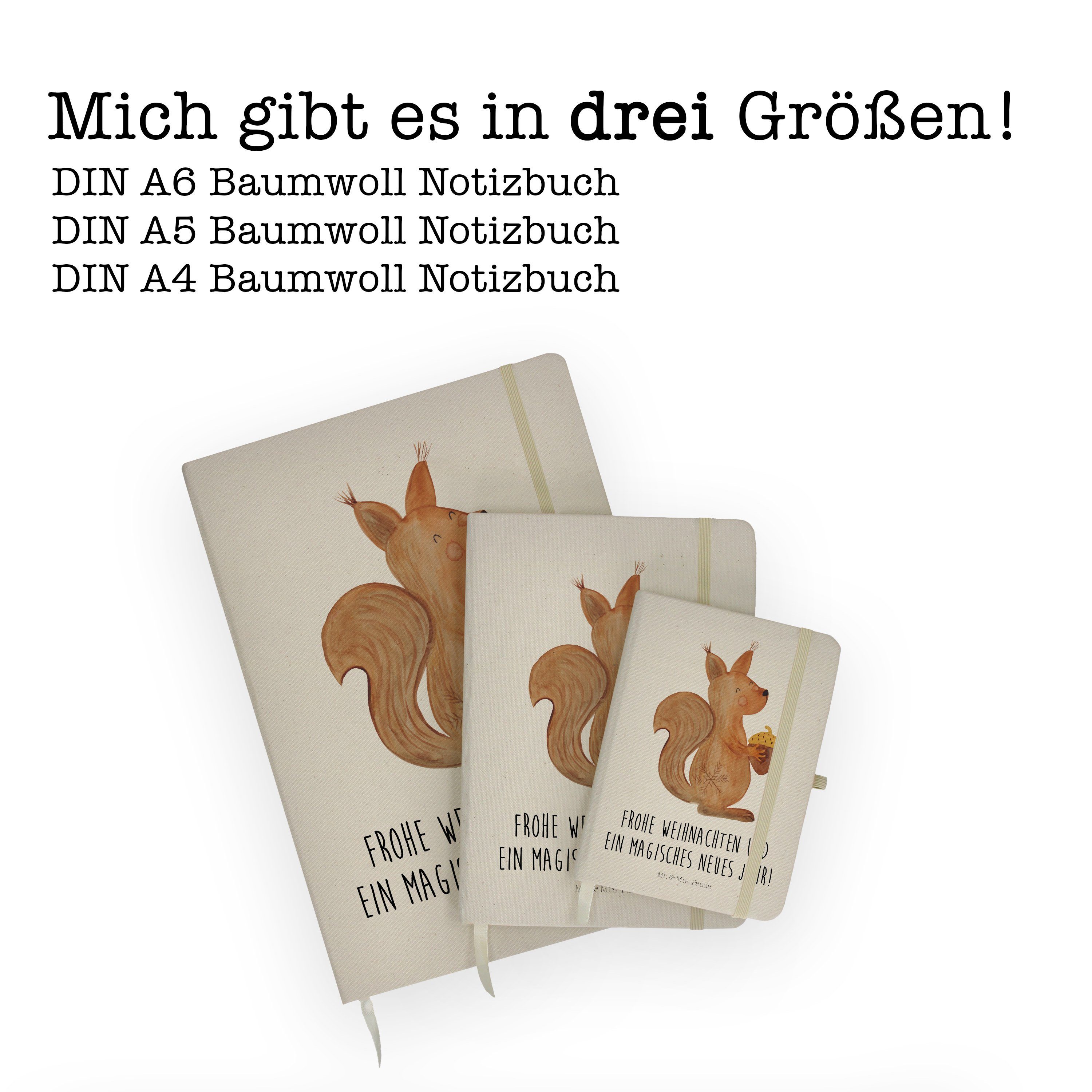 Mr. & Mrs. Panda Notizbuch Transparent Panda Weihnachtszeit Skizzen & Advent, - Mr. Eichhörnchen - Mrs. Geschenk