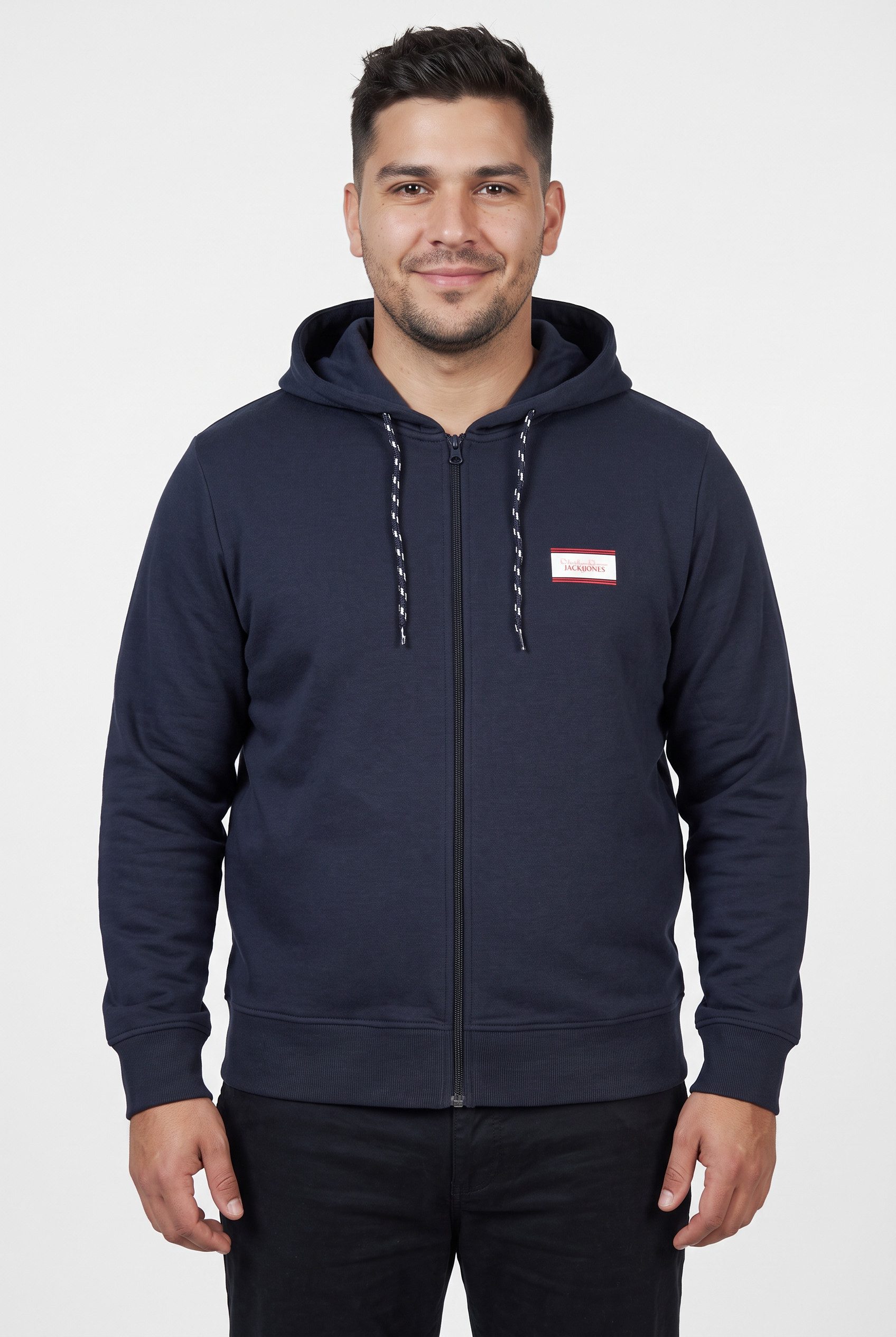 Jack & Jones PlusSize Kapuzensweatjacke JJBUSTER SWEAT ZIP HOOD BTS PLS Baumwollmischung