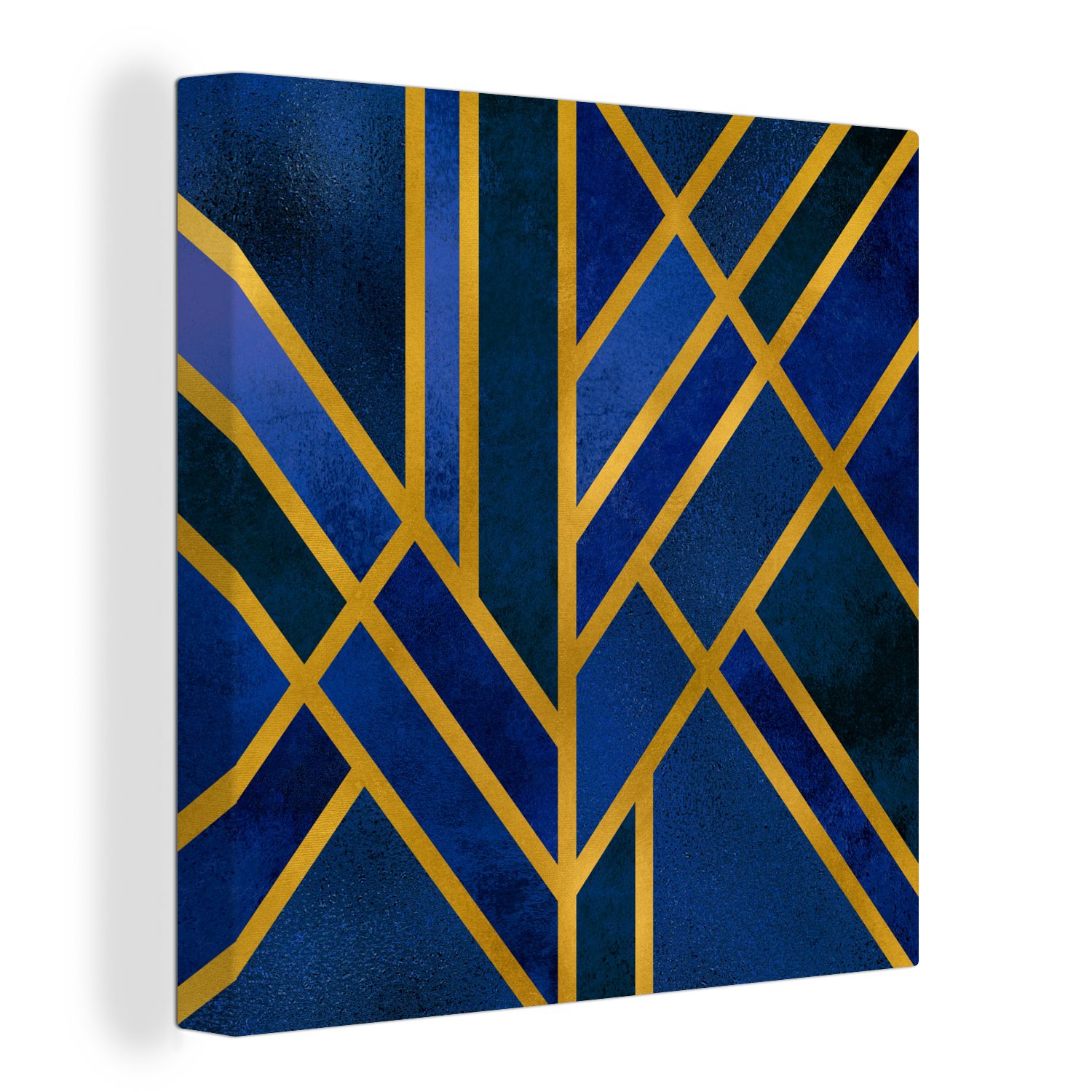 OneMillionCanvasses® Leinwandbild Gold - Blau - Design - Luxus, (1 St), Leinwand Bilder für Wohnzimmer Schlafzimmer