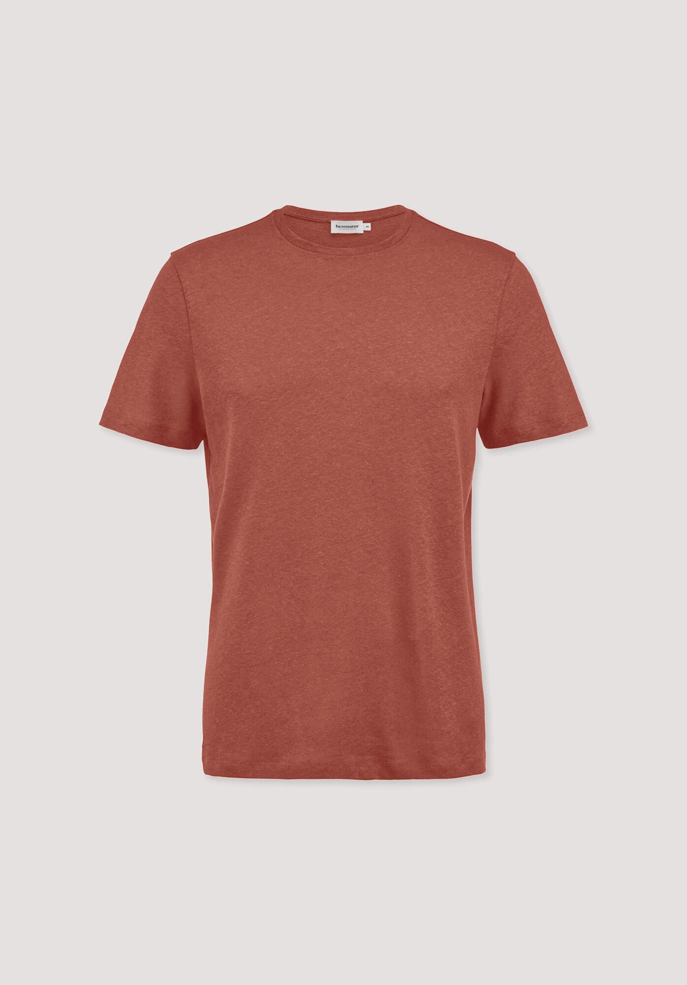 Hessnatur T-Shirt aus Bio-Baumwolle und Leinen (1-tlg)