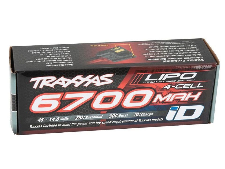Traxxas Traxxas ID LiPo Akku 6700mAh 14,8V 4-Zellen 25C (Stecker) 2890X Akku