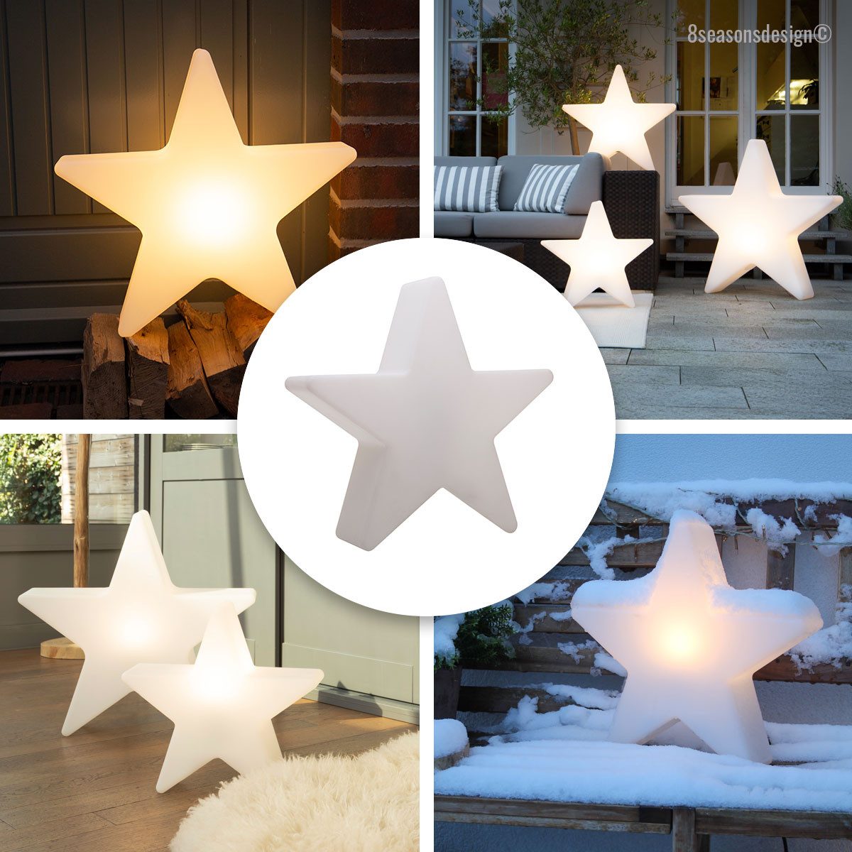 8 seasons design LED Stern Shining Star, LED wechselbar, 40 cm, weiß, In- und Outdoor