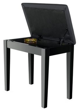 Classic Cantabile Klavierbank Pianobank Modell S (Stabiler Klavierhocker mit Staufach, 1-St., Sitzfläche: 53 x 33 cm), Ablagefach unter der Sitzfläche