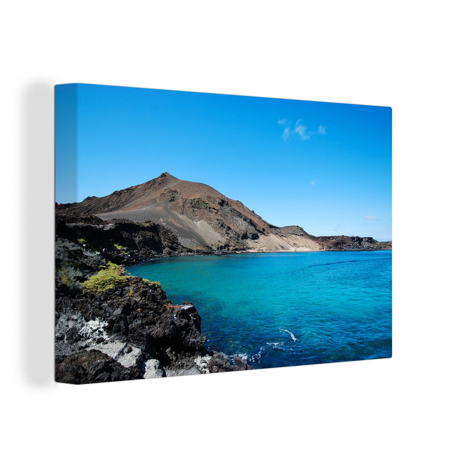 OneMillionCanvasses® Leinwandbild Bartolomé-Insel mit blauem Wasser bei Galapagos Ecuador, (1 St), Wandbild Leinwandbilder, Aufhängefertig, Wanddeko, 30x20 cm