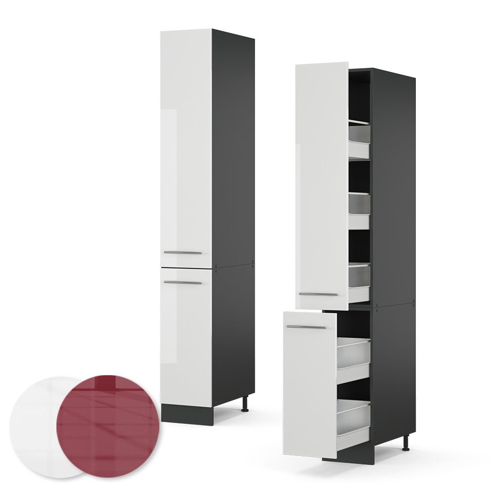 Vicco Hochschrank Fame-Line, Weiß Hochglanz/Anthrazit, 30 cm (1-St) – Bild 5 von 5