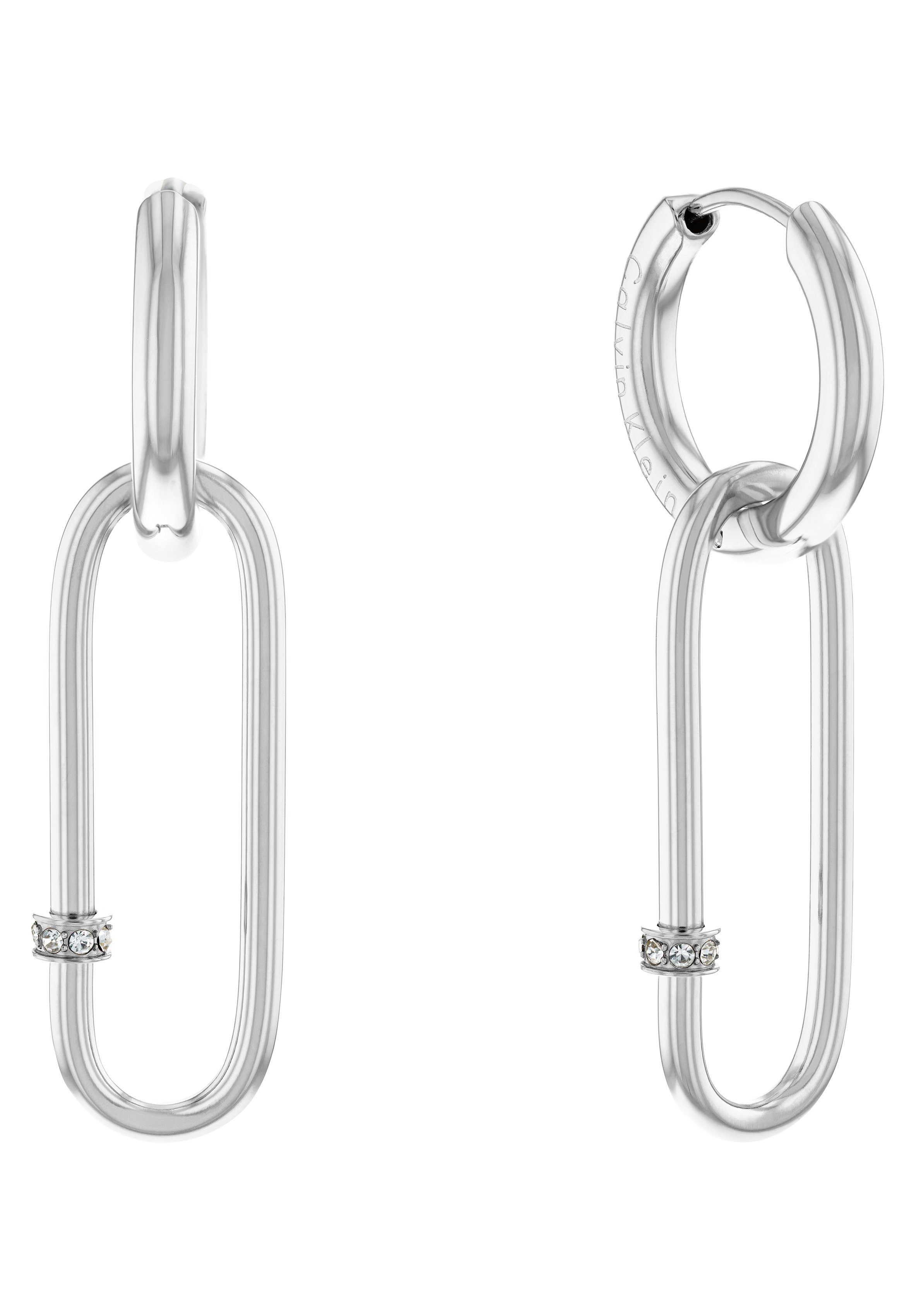 Calvin Klein Paar Creolen »Elongated Oval, 35000181, 35000182«, mit  Glasstein online kaufen | OTTO