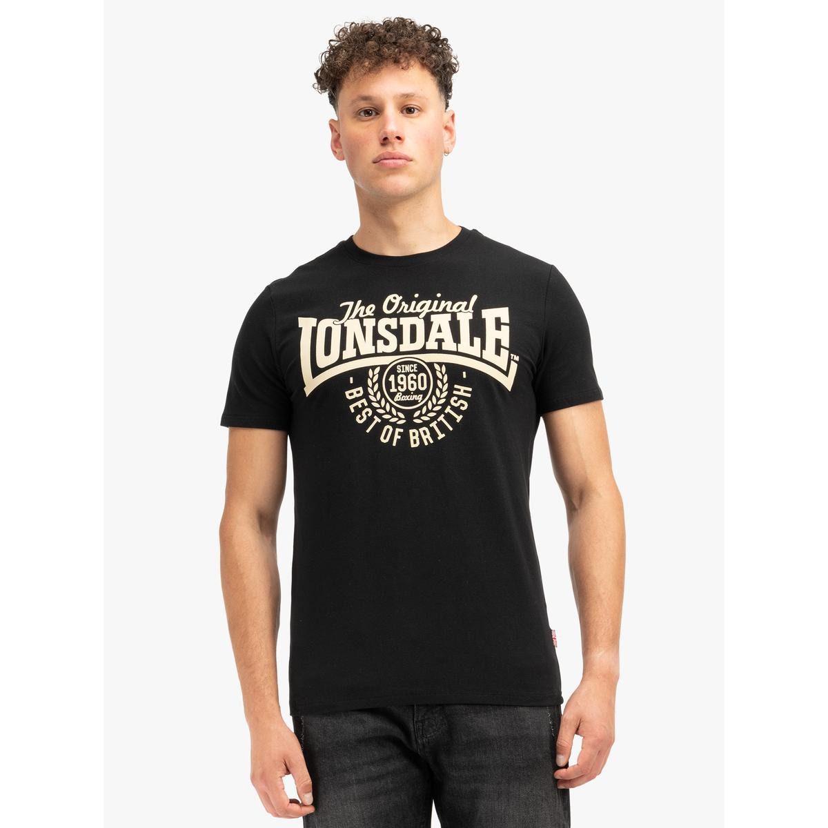 Lonsdale T-Shirt Lonsdale Stretch T-Shirt Bethersden Original Lonsdale Flockdruck