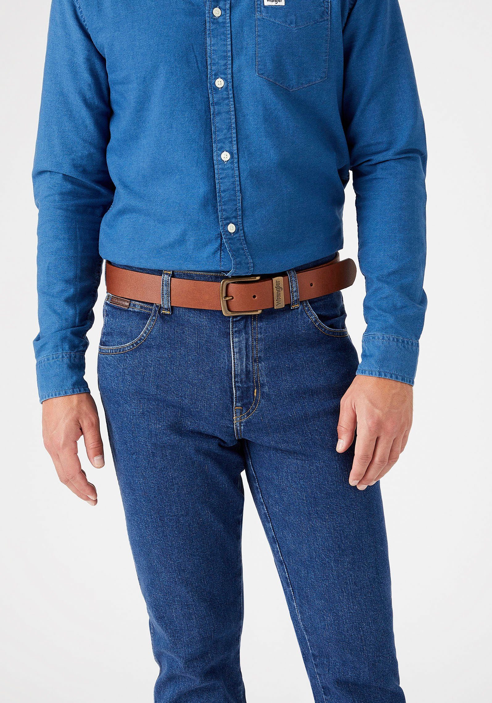 Ledergürtel cognac LOOP METAL Wrangler