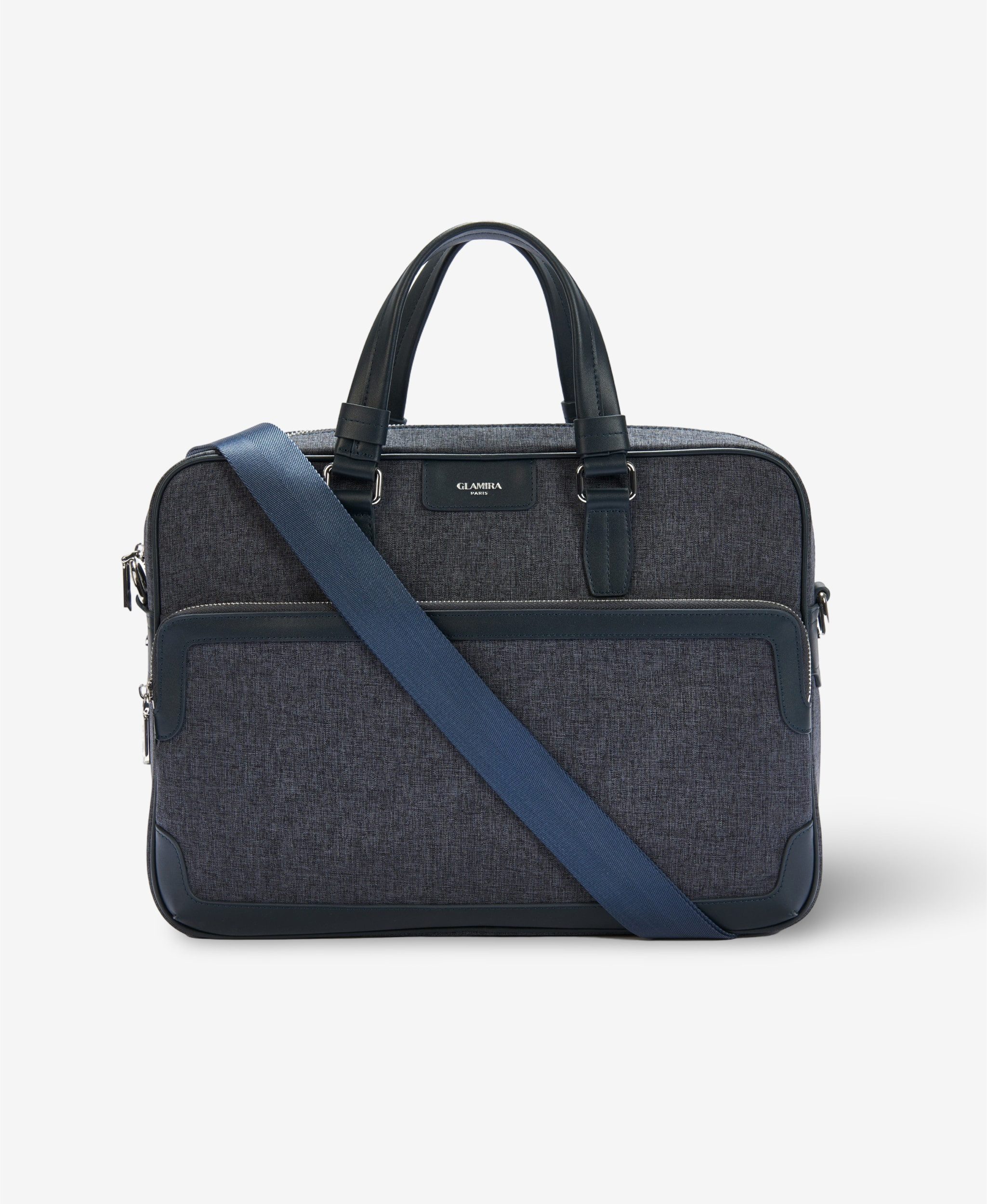 GLAMIRA Messenger Bag Urban Professional Marineblaue Herren-Leder-Kuriertasche (1-tlg), echt Leder, mit geräumigem Hauptfach