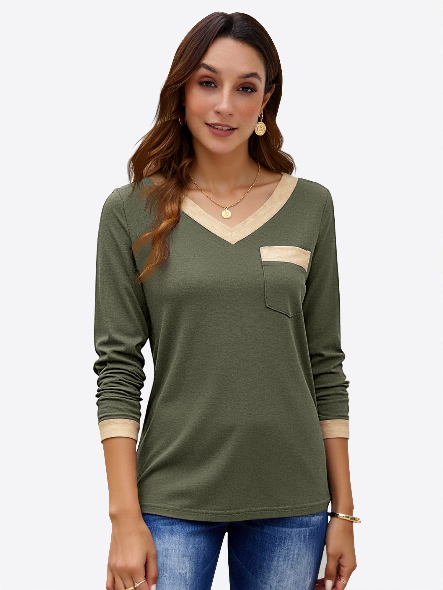 Imily Bela T-Shirt Damen Langarmshirt Tops günstig online kaufen