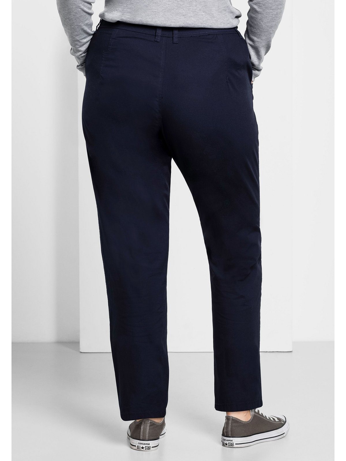 Größen Sheego marine Chinohose in Stretch-Qualität Große