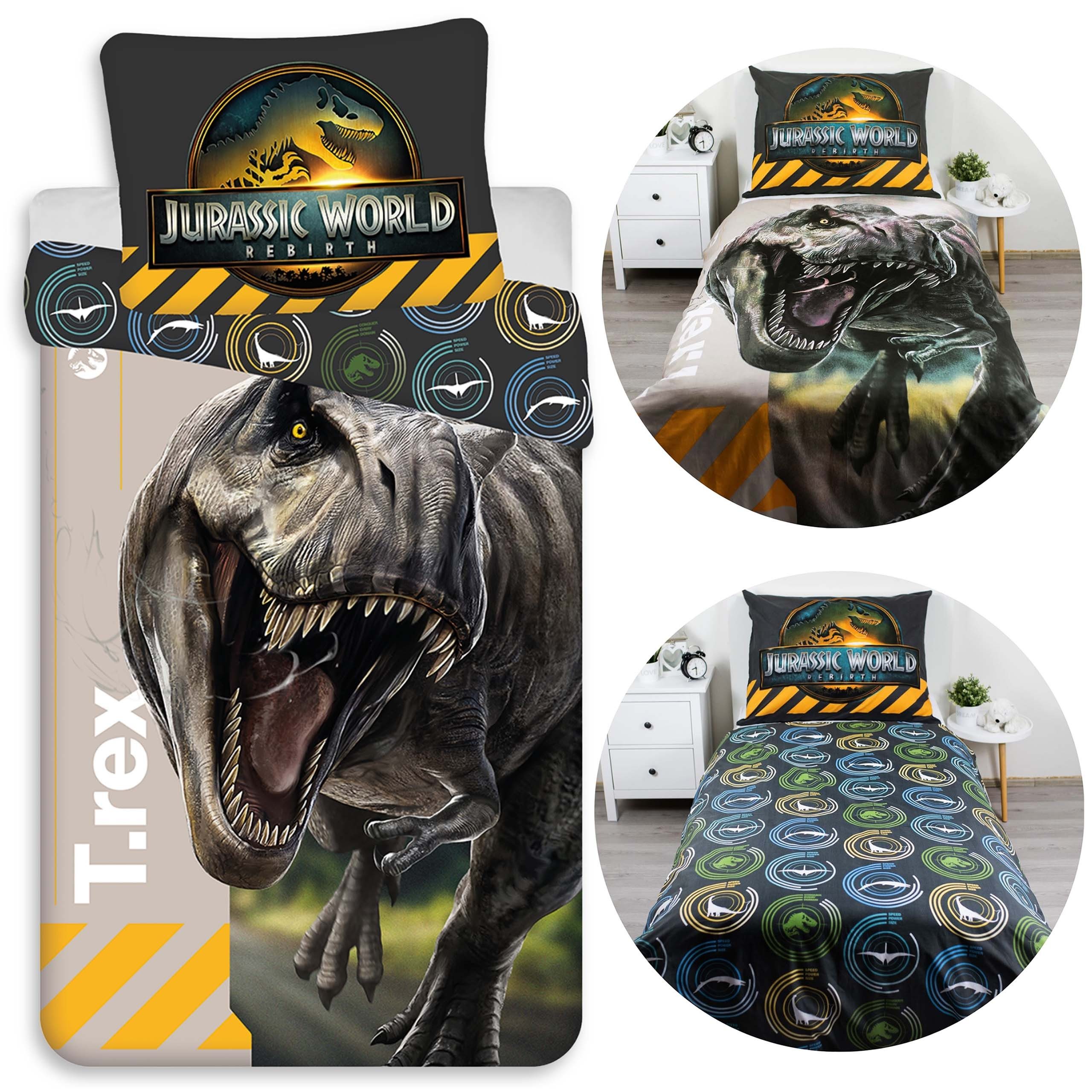 Sarcia.eu Kinderbettwäsche Jurassic World Bettwäsche, 100 % Baumwolle, 140 x 200 + 70 x 90 cm