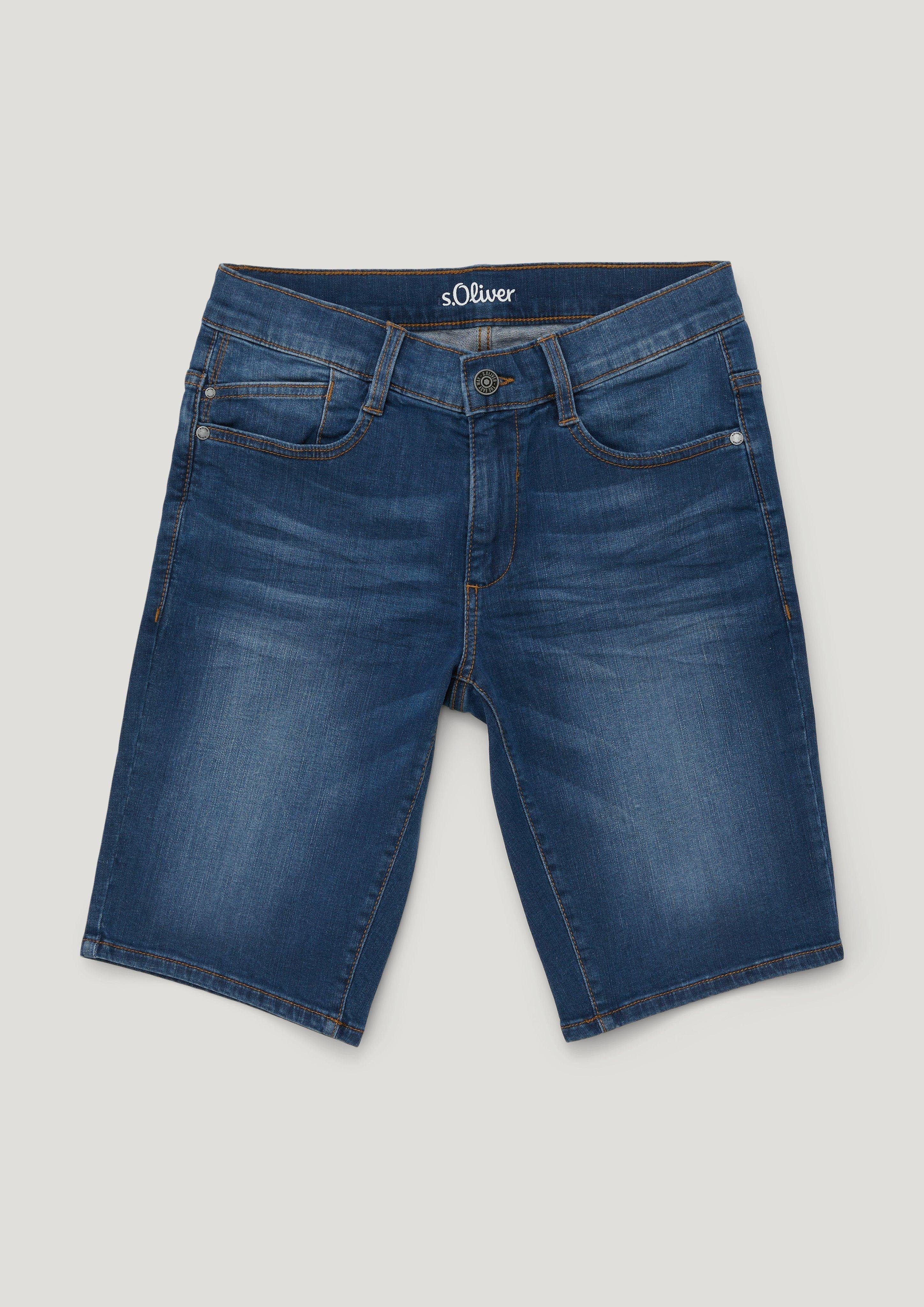 Jeans-Bermuda Kontrastnähte, / Slim Mid Waschung Fit / Jeansshorts / Seattle Leg Rise Regular s.Oliver