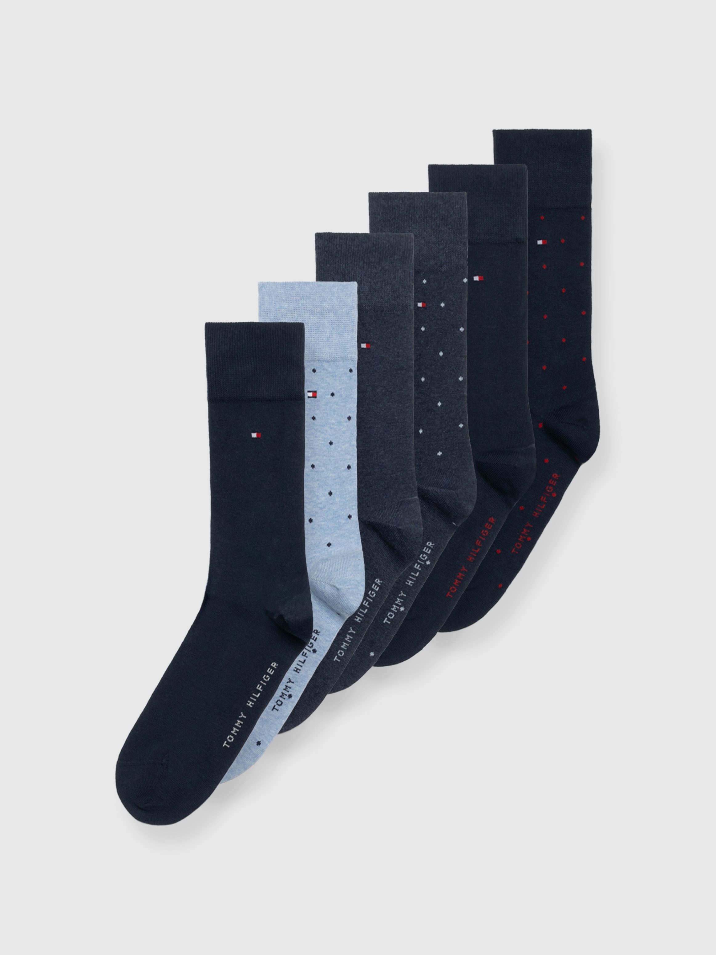 Tommy Hilfiger Socken TH MEN SOCK 6P DOT ECOM (6 Paar) gepunktet und uni
