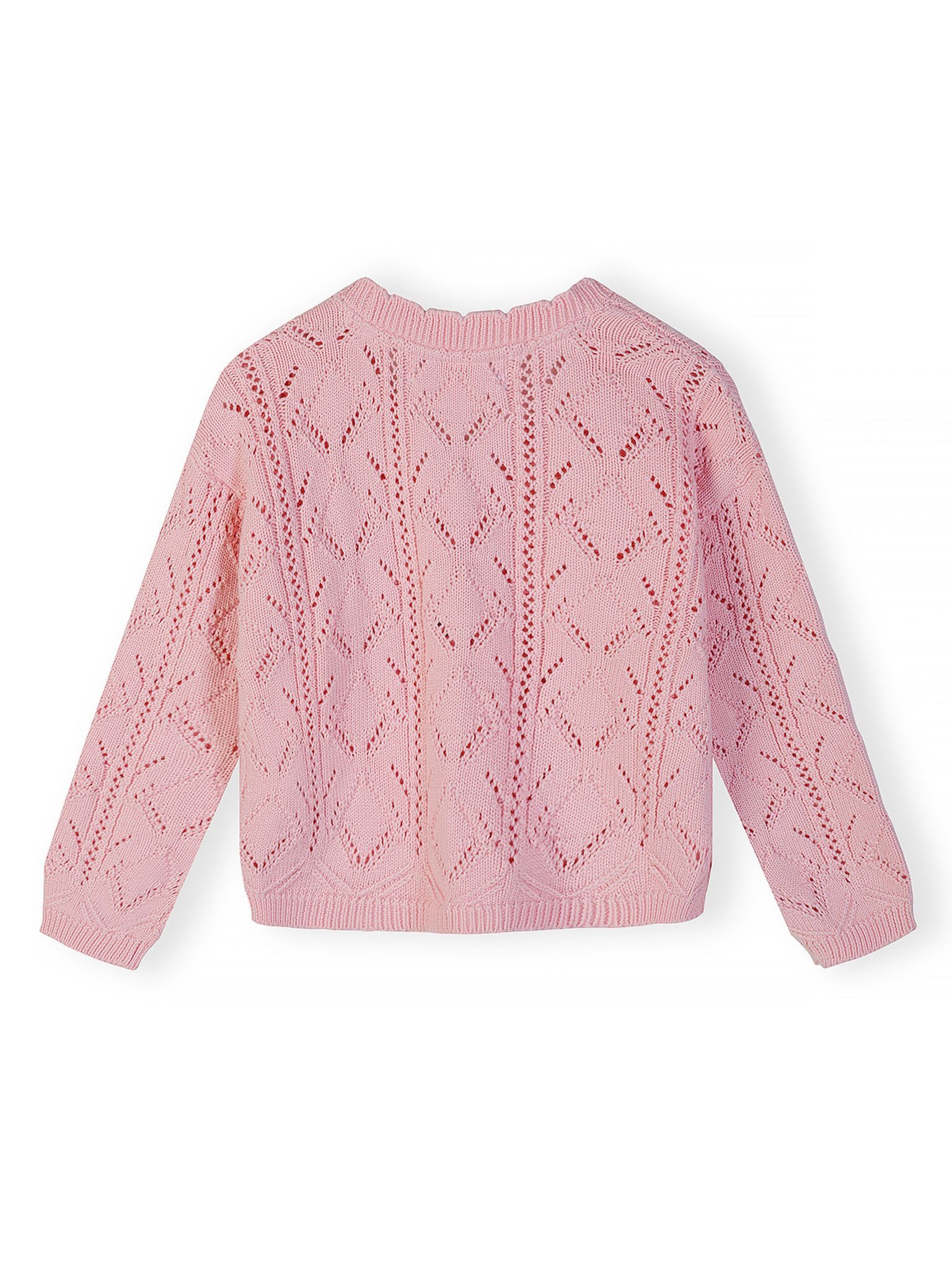 MINOTI Cardigan aus Baumwolle, für Mädchen mit Lochmuster, in Pastellfarben