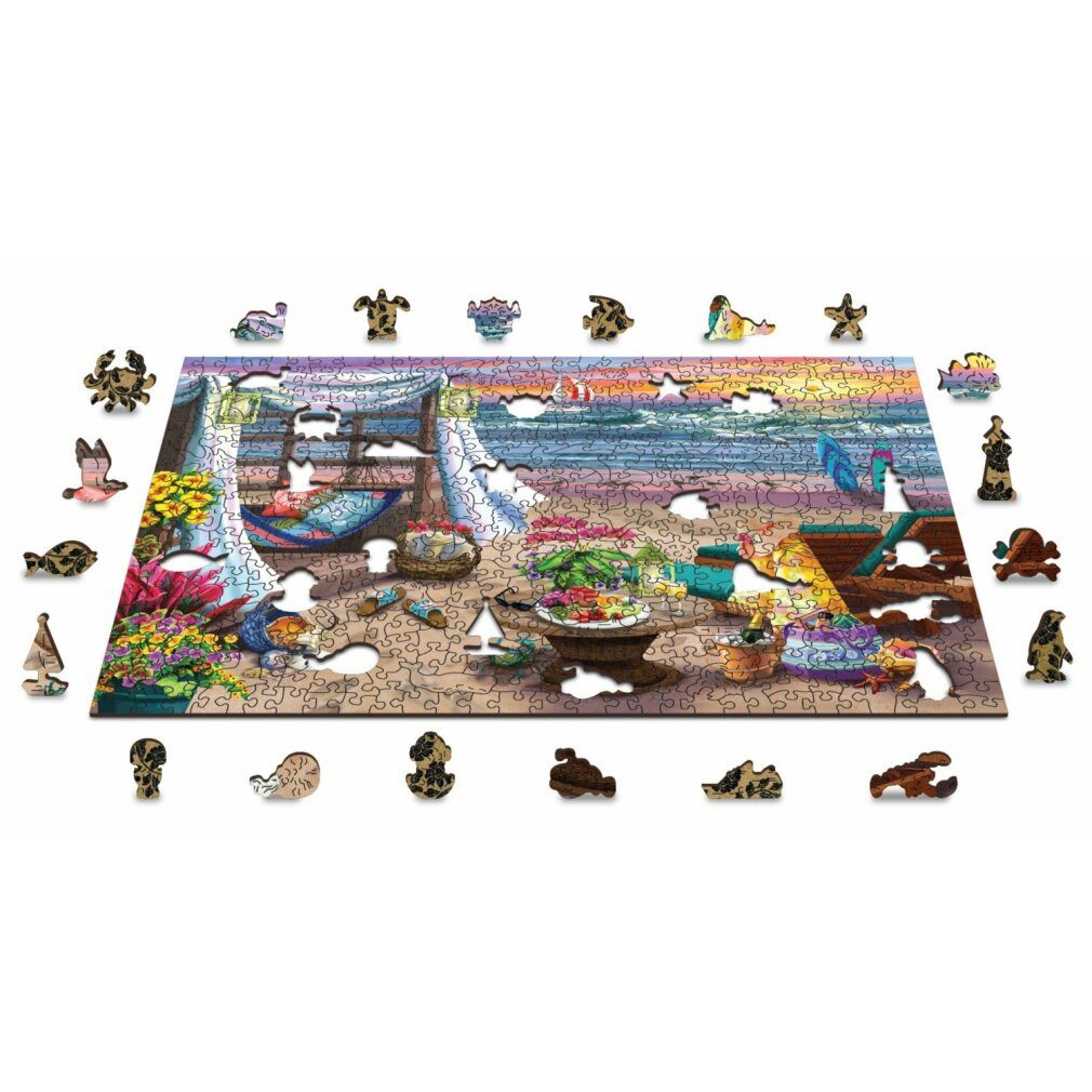Wooden City Puzzle Holzpuzzle Sommerzeit 2in1, 505 Teile ECO, Puzzleteile