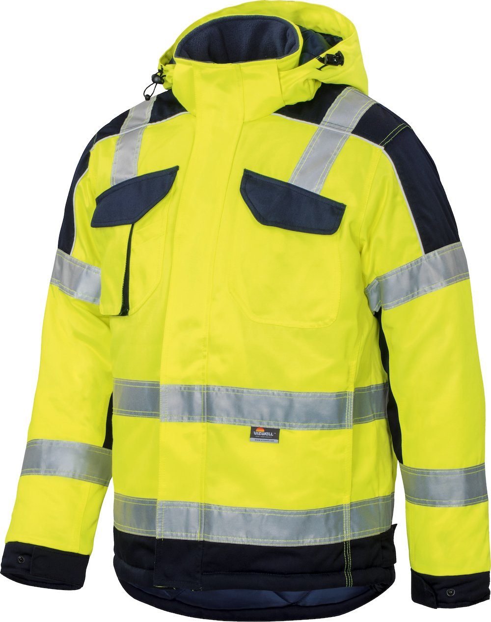 vizwell Arbeitshose Arbeitsjacke Warnschutz-Kontrast-Jacke Größe M (1-tlg)