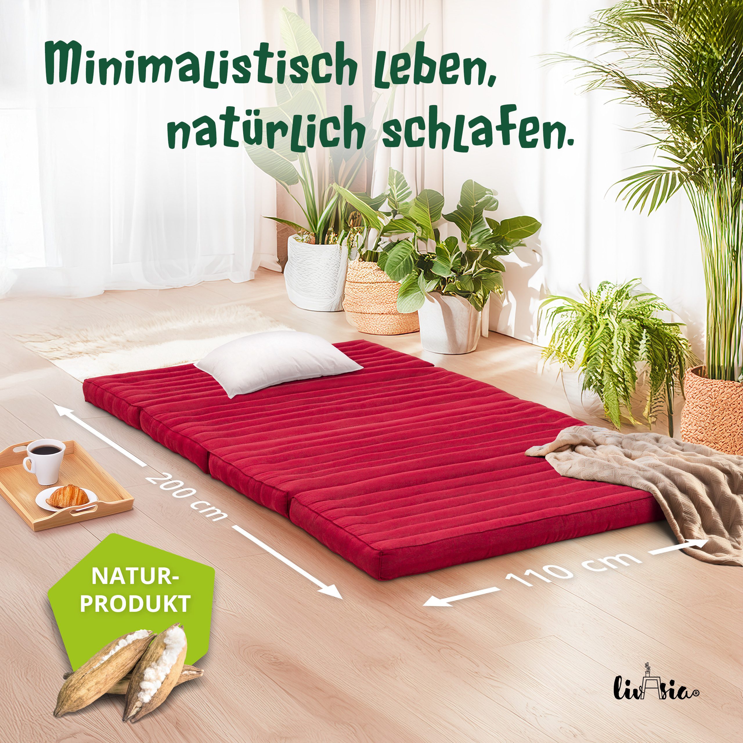 Klappmatratze Faltmatratze 110 cm breit (Basic) - 200x110x8cm -, livasia, 8 günstig online kaufen