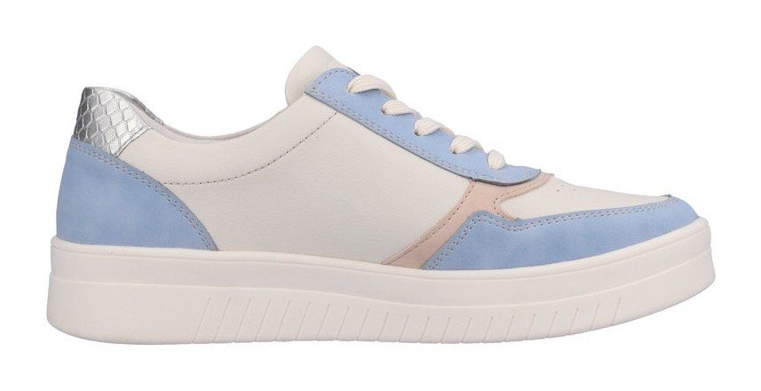 Remonte Sneaker mit Reißverschluss offwhite-hellblau seitlichem