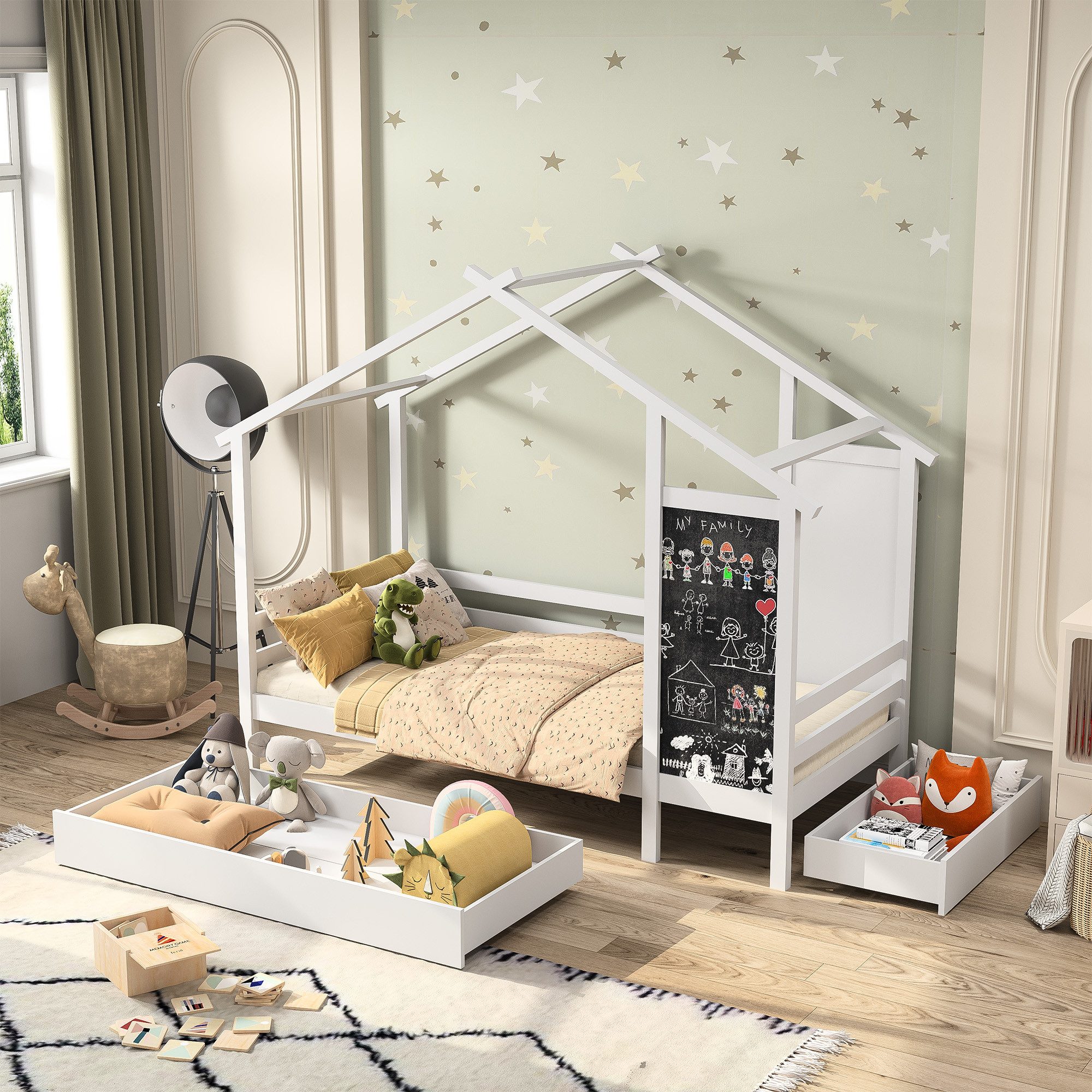Gdood Kinderbett Hausbett Massivholzbett Jugendbett (1-tlg., günstig online kaufen