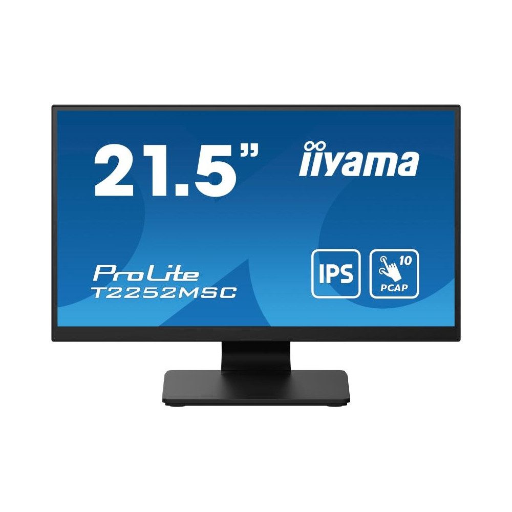 Iiyama iiyama T2252MSC-B2 21,5 Zoll Touchscreen Monitor TFT-Monitor (1920 x 1080 Pixel px, Full HD, LCD, 10-Punkt Multitouch Technologie)