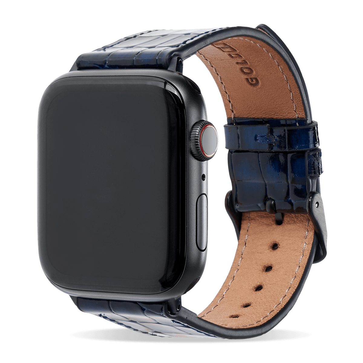 GOLDBLACK Smartwatch-Armband GOLDBLACK Apple Watch Armband MILANO-Design blau (Adapter schwarz)