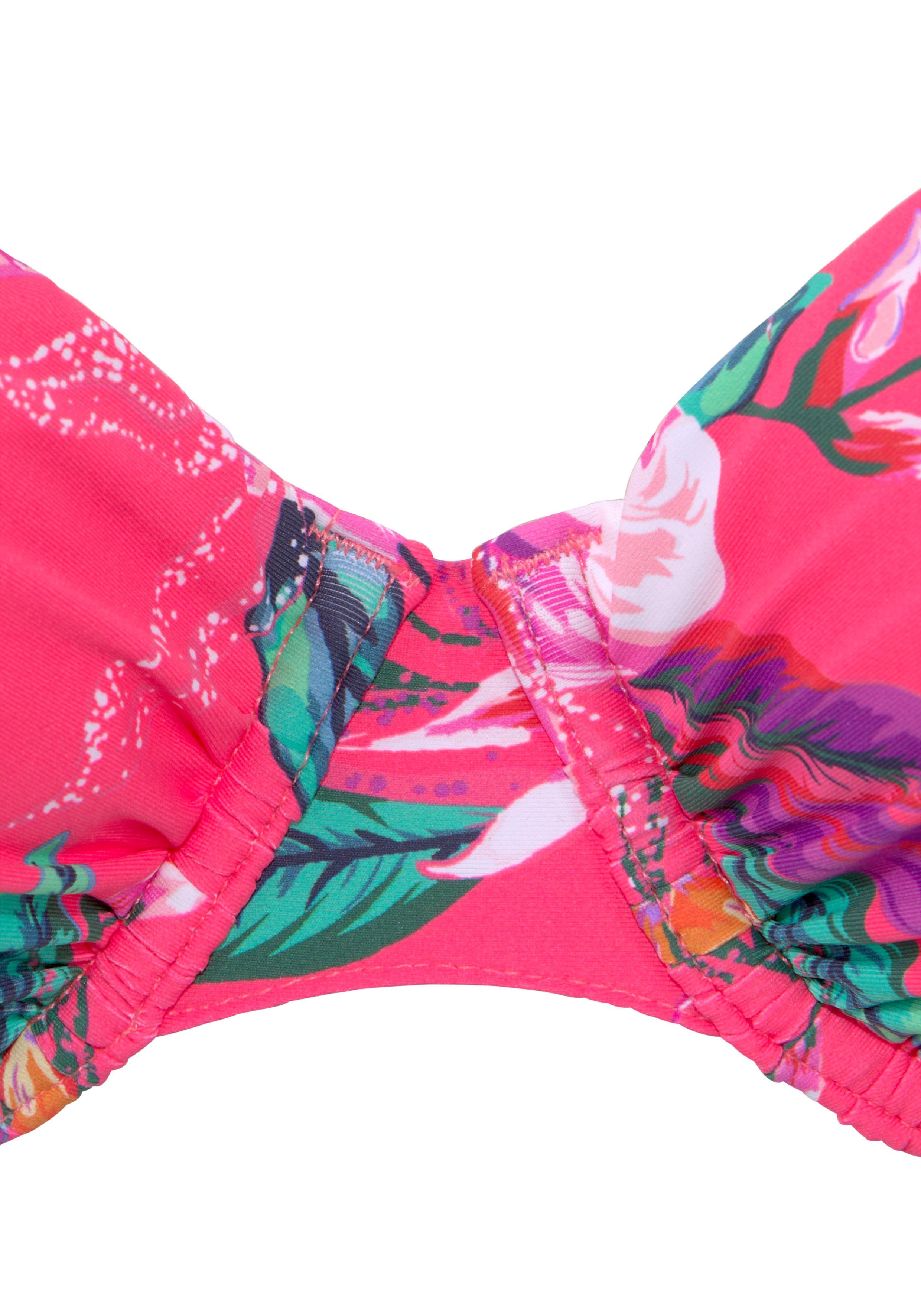 LASCANA Bügel-Bikini-Top Malia, mit tropischem Print