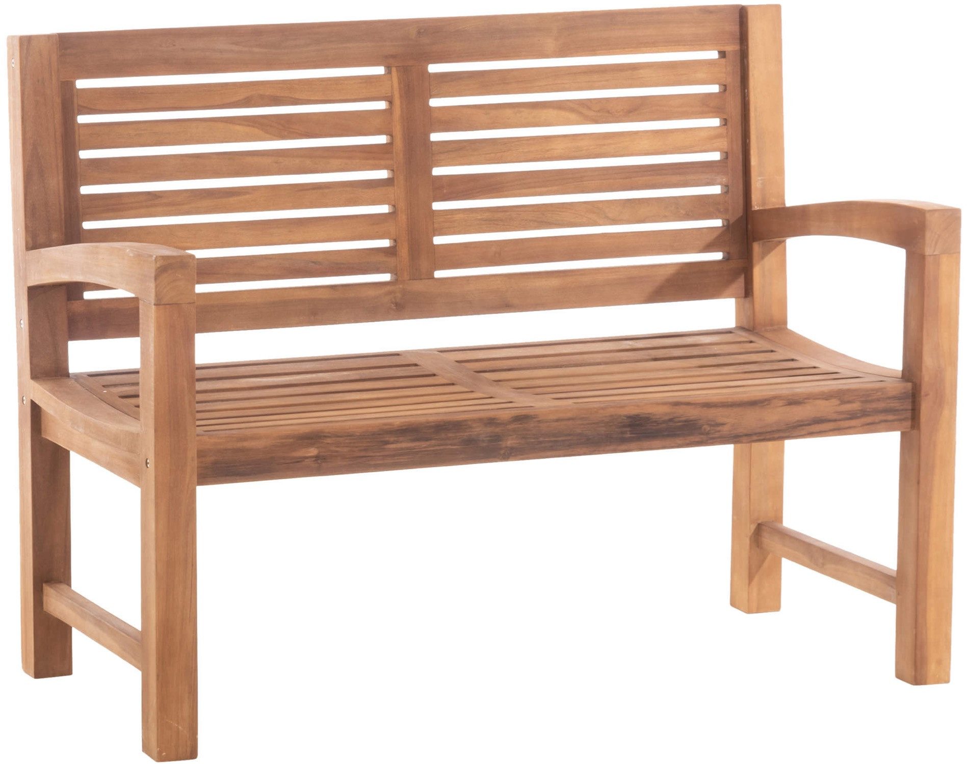 TPFGarden Gartenbank Halmur, Teak-Holz Garten Bank Sitzbank massiv mit Sprossendesign 120 cm
