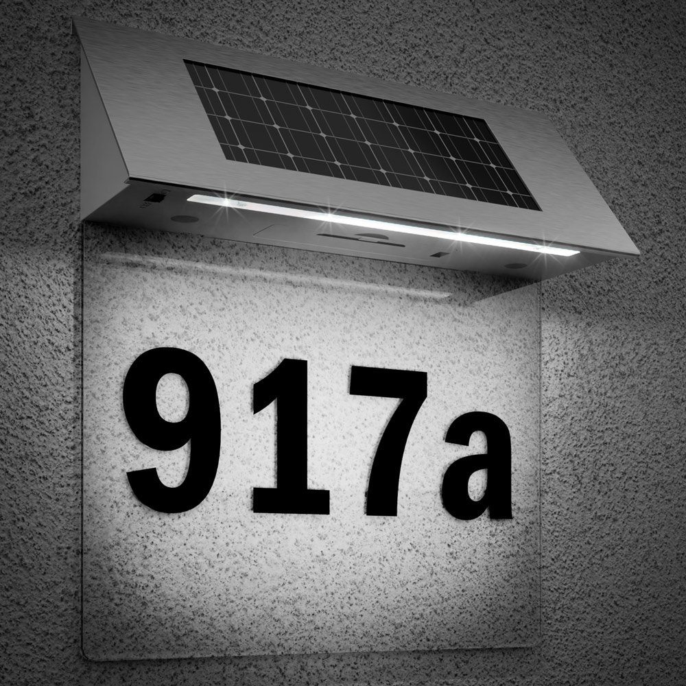 monzana Wandleuchte, Hausnummer beleuchtet Solar LED günstig online kaufen